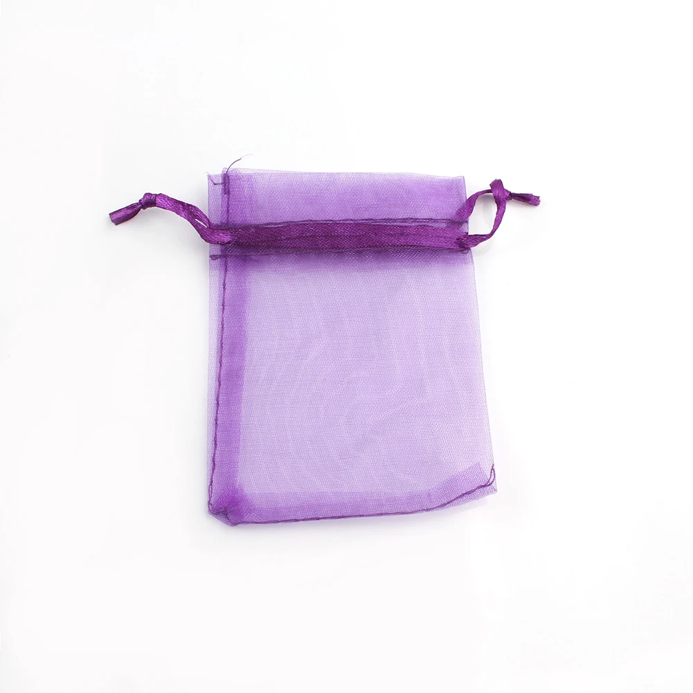 50pcs Adjustable Drawstring Organza Bags for Jewelry Packaging