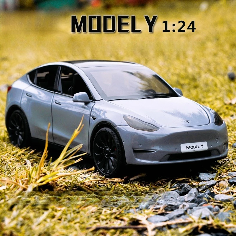

1:24 MODEL Y High Simulation Alloy Car Model Diecast Metal Toy Sound and Light Childrens Collectibles Gifts