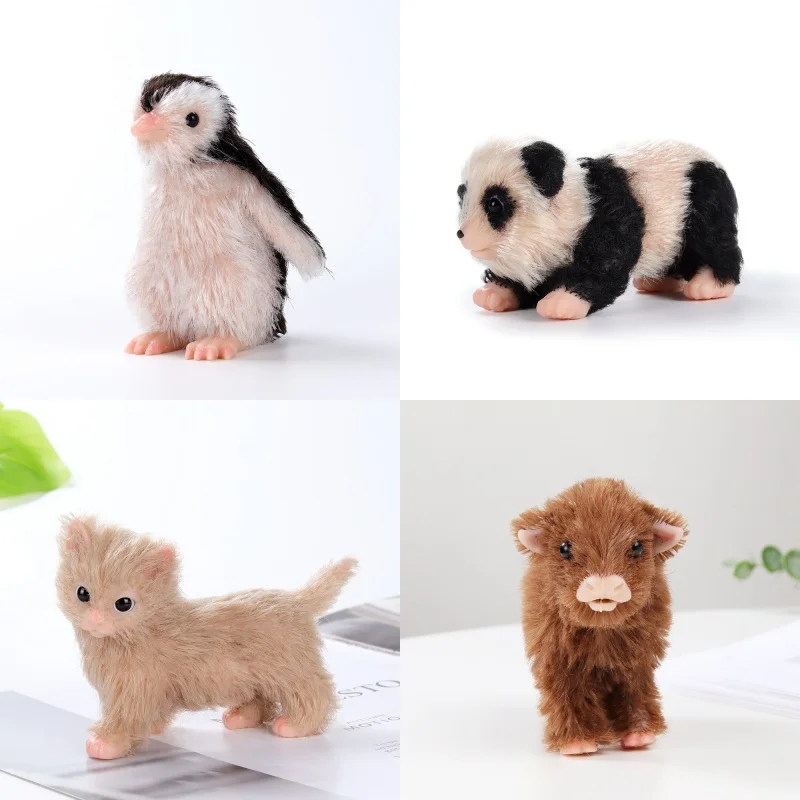 Mini Silicone Animal Series Baby Doll Toy Soft Lifelike Cute Simulation Reborn Pig Penguin Polar Bear Cat Newborn Doll Kids Toys