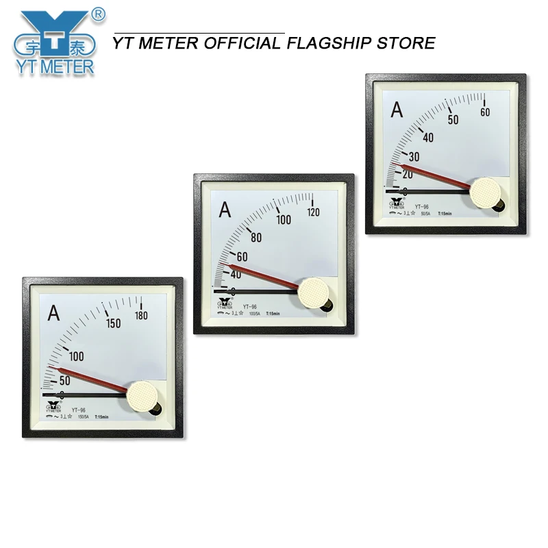 CP96 ثنائي المؤشر التيار المتناوب مقياس التيار الكهربائي الحد الأقصى للطلب هيكل ثنائي المعدن متر الذروة 30/50/100/5AAC