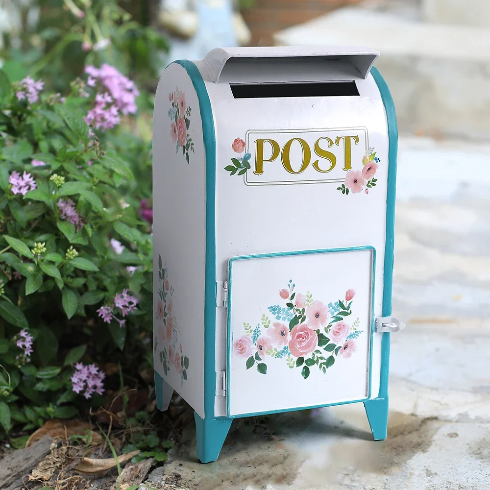 Sendeyuan summer new European standing mailbox tabletop ornament home accessories storage box garden grocery box