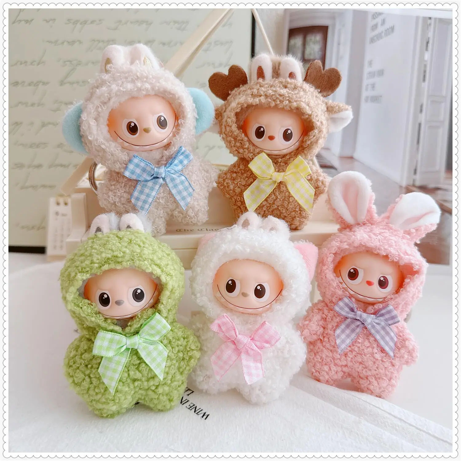 

10-17 см Kawaii Labubu одежда милые мягкие пушистые животные кролик кошка пальто плюшевая кукла одежда аксессуары игрушки для девочек подарки