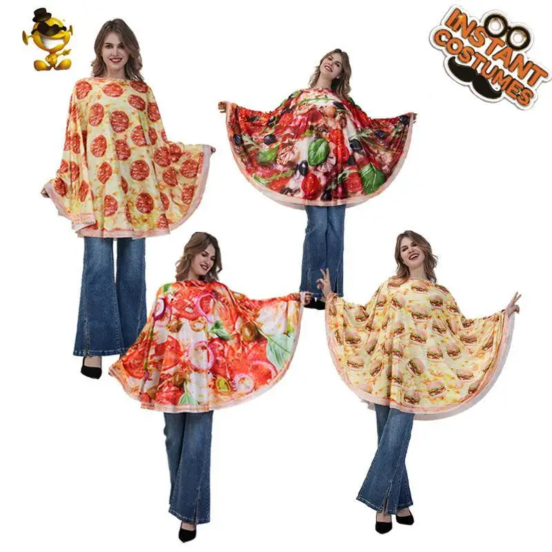 رداء برغر للبالغين من loween زي مضحك لأداء المسرح زي لعب كوس ملابس أداء مادة البولي يوريثان عبر الحدود