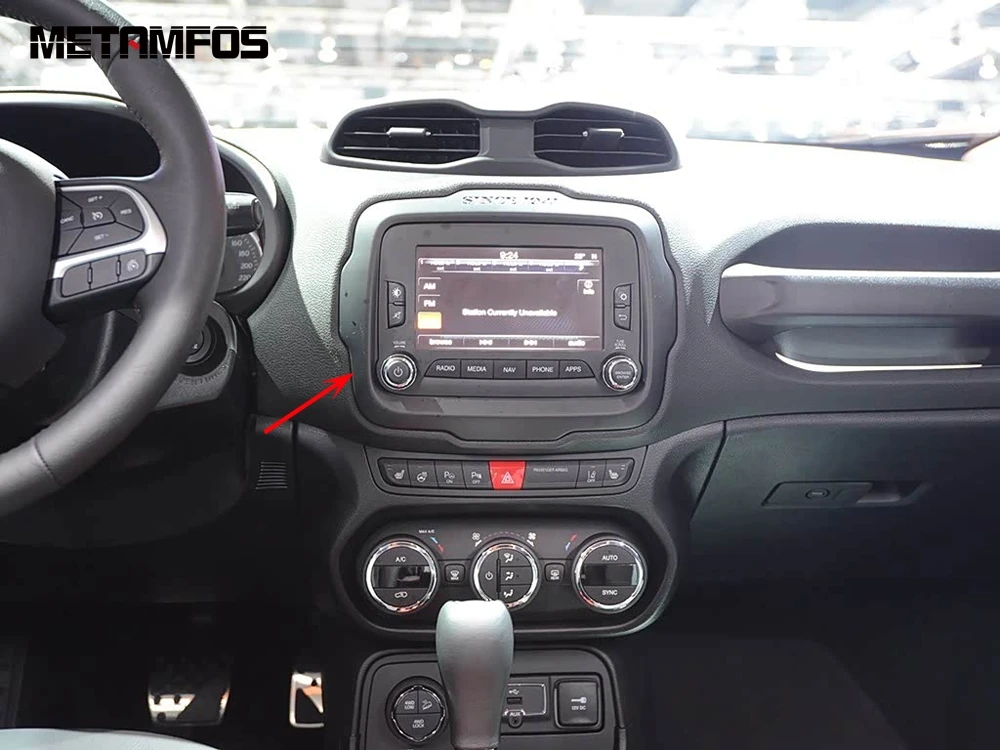 Center Console GPS Navigation Display Screen Frame Cover Trim Bezel For Jeep Renegade 2015 2016 2017 Matte Interior Accessories