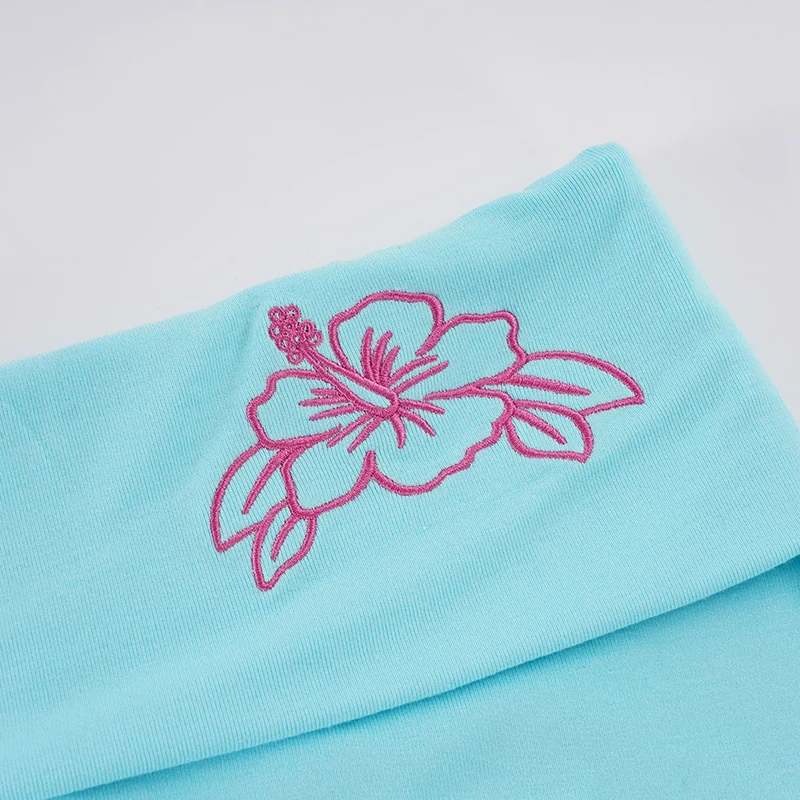 SUCHCUTE Vintage Y2K Blaue Damen-Shorts mit niedriger Taille und gefalteter Taille, kurze, schmale Shorts mit rosa Blumenmuster, Sommer-Strand-Freizeitshorts, sexy und schick – Detail 7