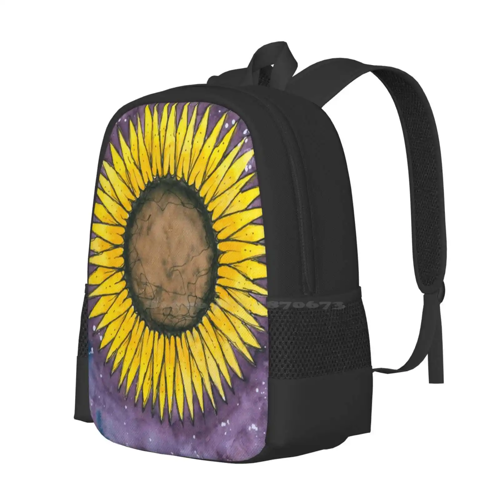 Sunflower Backpack For Student School Laptop Travel Bag Sunflowers Yellow Summer Violet Plants To Grow Garden Nature Natural