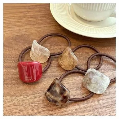 

Acetate Candy Color Hair Scrunchies High Stretch Sweet Elastic Ponytail Bands Versatile Back Head Ropes Daily Women