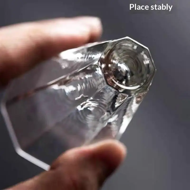 Japanese Style Glass Tea Cup 50ML,Handmade Sake Cup,Bar Tasting Glass,Transparent Liquor Drinking Glass,Elegant Cup