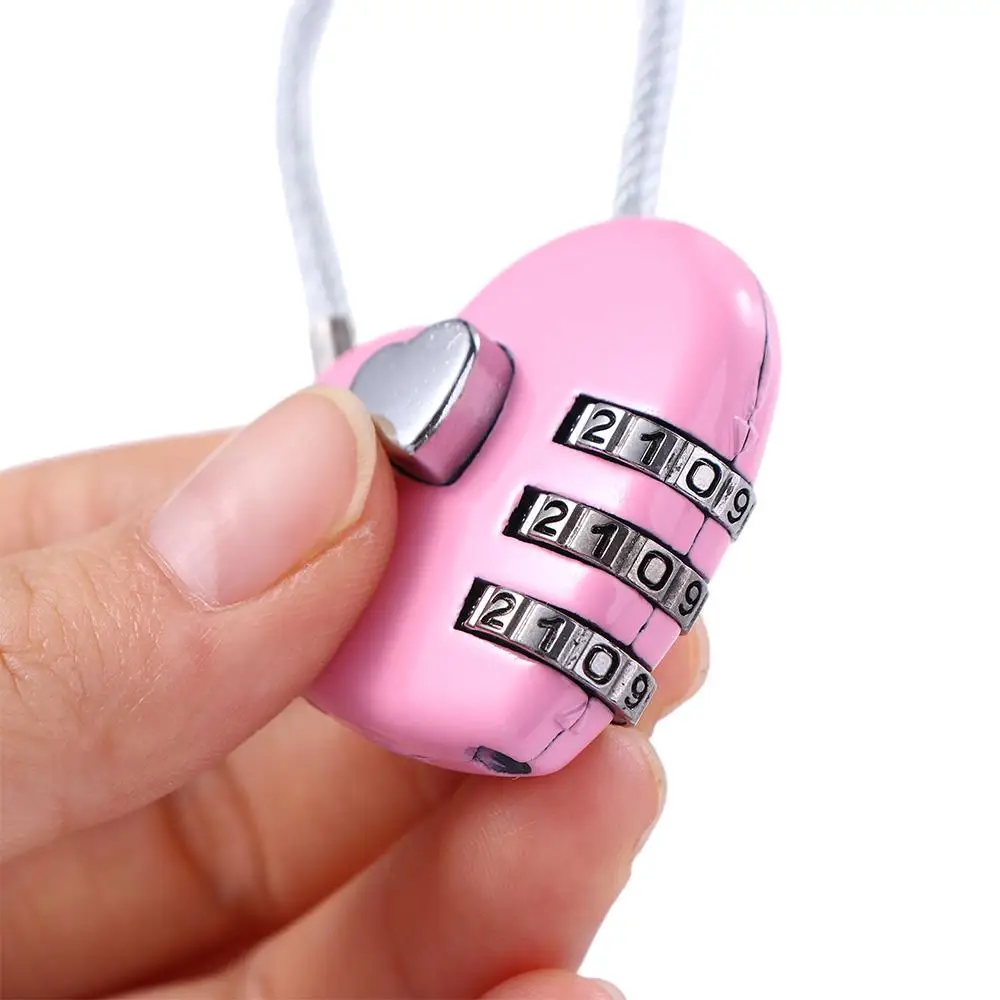 Lock Baggage Suitcase Gym Drawer Lock Heart Shape Padlock TSA Customs Code Lock Luggage Travel Lock Combination Padlock