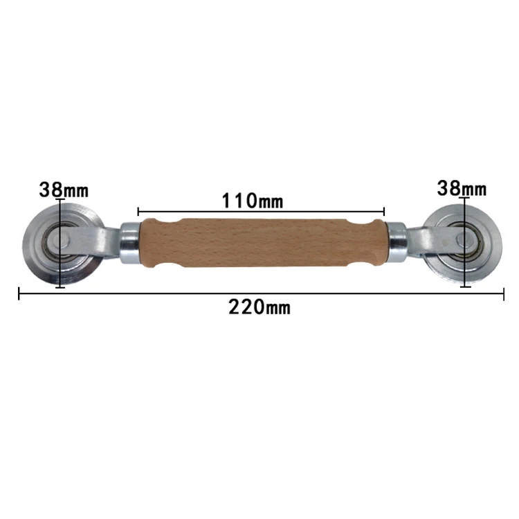 Electroplating Wooden Handle Double-Head Hand Spline Pressure Durable Screen Wheel Window Installation Door Roller Repair Tools