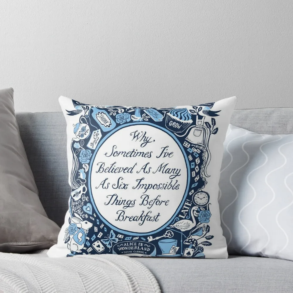 

six impossible things Throw Pillow luxury decor Pillow Cover Luxury Pillow Cover