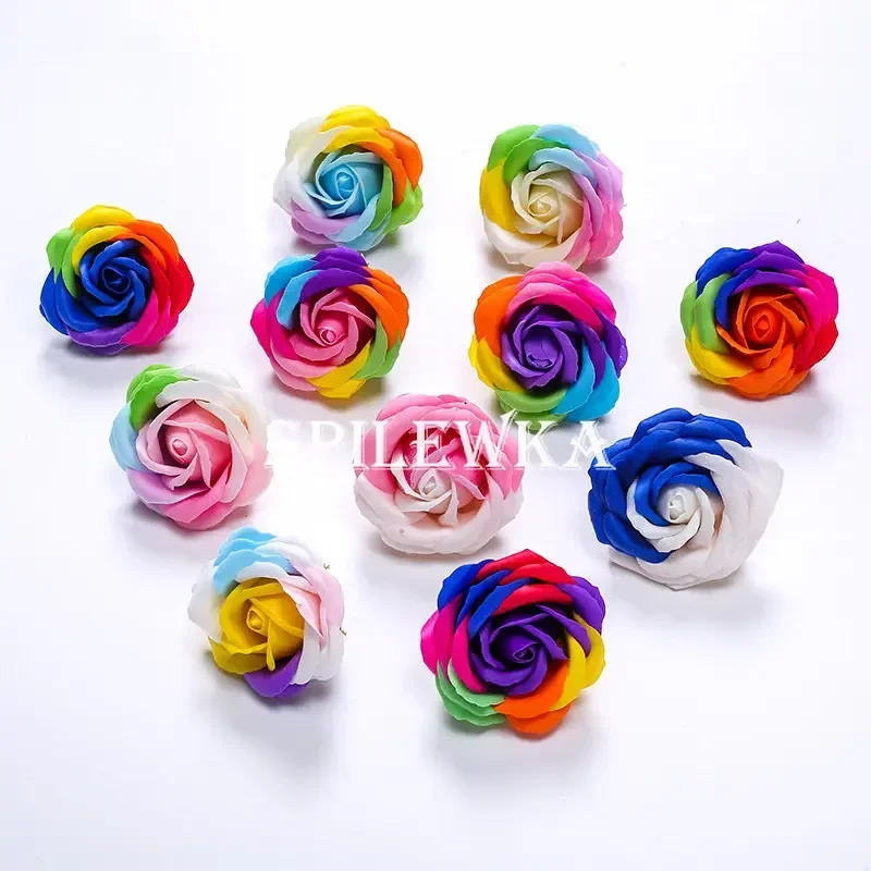 

Spilewka-colorful roses bouquet, artificial flower, for wedding, Valentine's Day gift, Rainbow, Bouquet, 25 pcs/lot