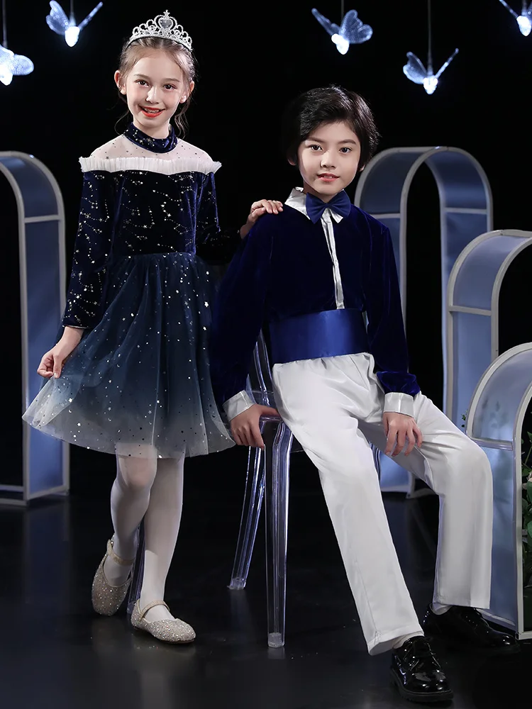 

Детская одежда для выступления хора, голографическая поэзия красного цвета на новый год для учеников начальной и средней школы