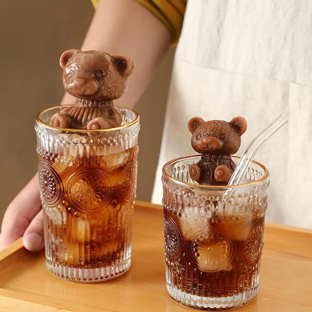 Bear Ice Cube Mould Silicone Ice Cube Mold 2 Styles Flexible  Useful Animal Shaped Ice Mold