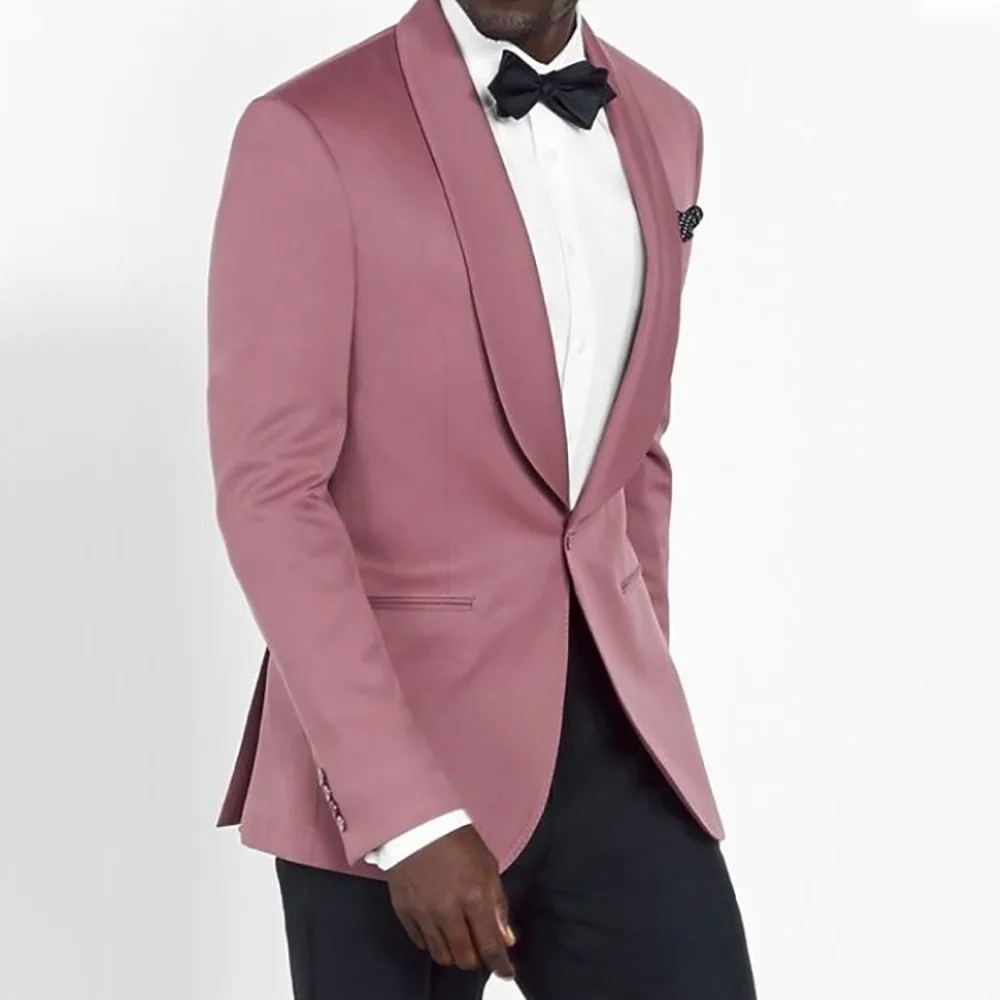 

Business Casual Men Work Suit Set High Quality 2 Pieces Jacket Pants Slim Fit Groom Wedding Dress Suits