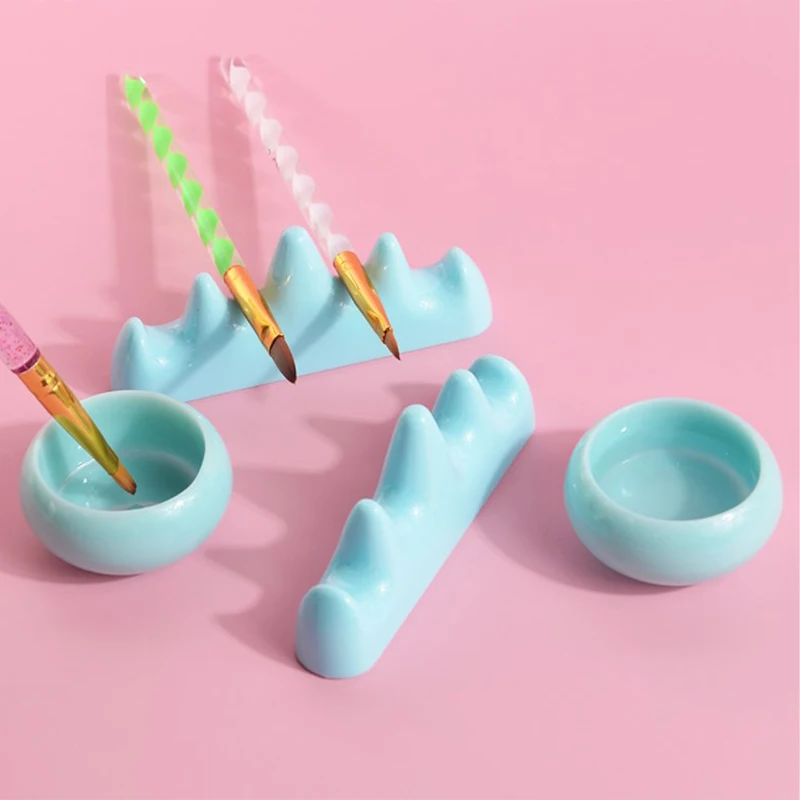 

Nail Art Brush Cleaner Plastic Holder UV Acrylic Gel Pen Pot Cleanser Cup Washing Cup Nail Brush Holder Professional Nail Tools