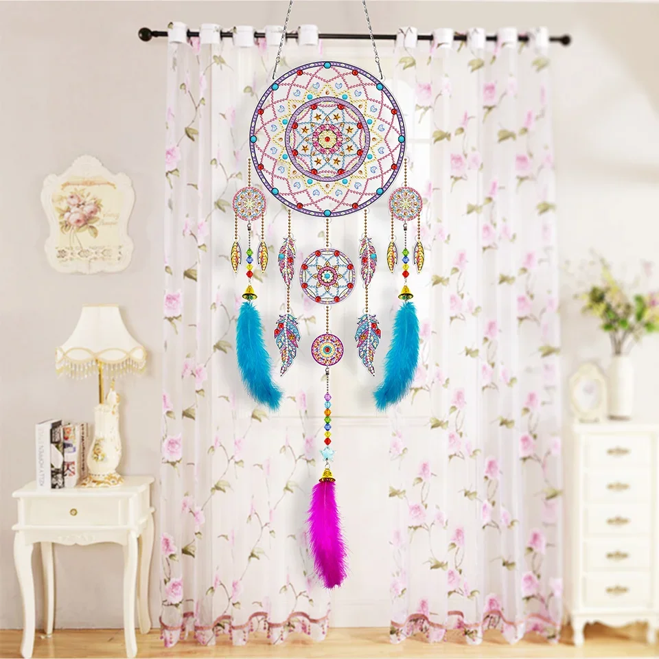 Feathers wind chime bell New style Gifts Diamond Painting Kits Drill DIY Crystal Rhinestone Mosaic Art Craft Home Decor Supplies