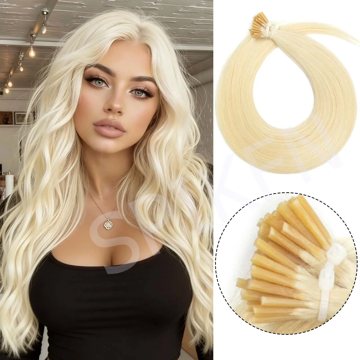 

50Pcs 30G/Pack I Tip Human Hair Extensions Itip K TIP U TIP Real Remy Huamn Hair Extensions Brown black Blonde Wig Natural Look