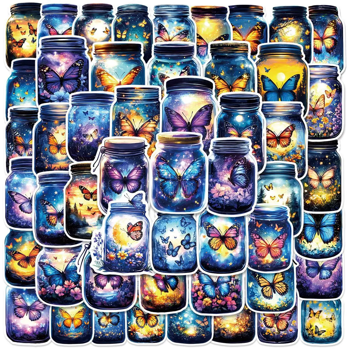 

10/50PCS Cool Bottle Butterfly Cartoon Personalized Graffiti Decal Decorative Water Cup Refrigerator Suitcase Guitar Toy Sticker