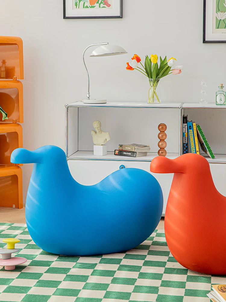 Nordic Creative Cartoon Duck Stool Plastic Mobile Furniture Lovely Modern Living Room Animal Stool Entrance Hallway Shoes Chairs