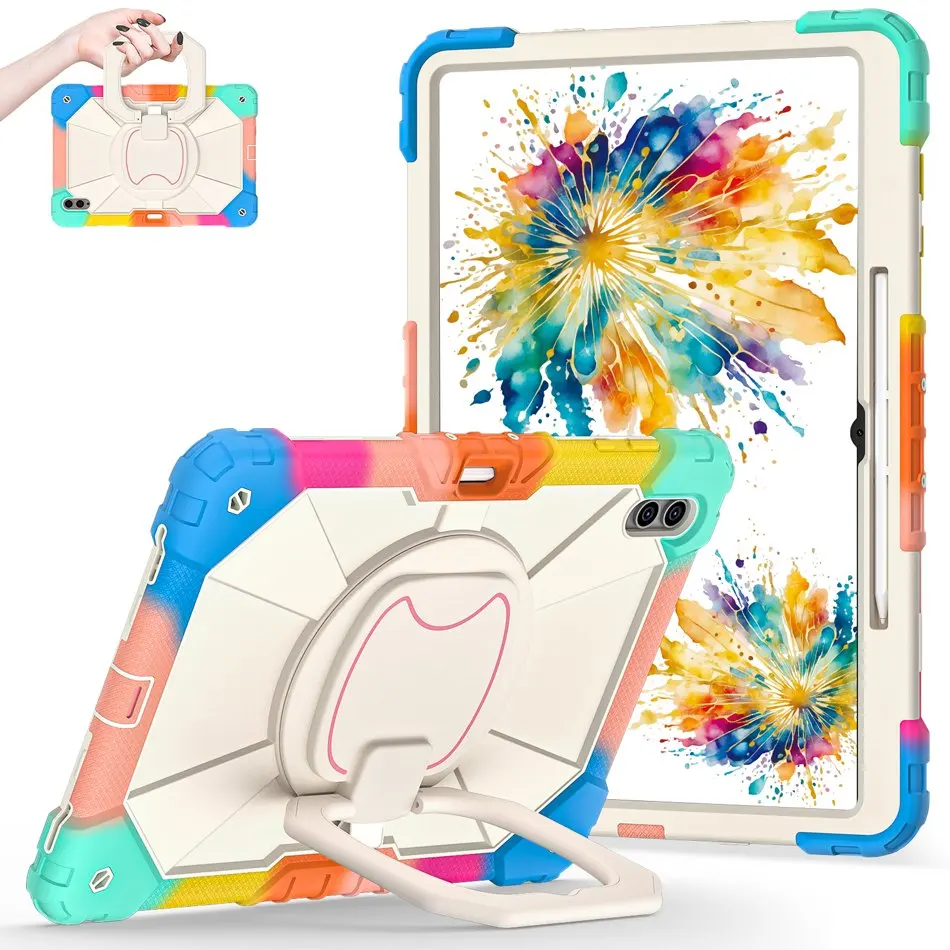 For Samsung Tab S11 Ultra Case S12 Ultra Tablet Case 360 Rotation Stand Handle Hard Thick Shockproof Tab S12 S11 Ultra Cover