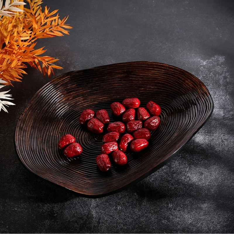 Modern Chinese Style Serving Tray Unique Fruit Snack Plate Contemporary Display Storage Creative Model Home Decor Present