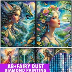 Fairy Dust AB Diy Diamond Painting New Collection Cross Stitch Kits Fantasy Landscape Cartoon Butterfly Fairy Mosaic Home Decor