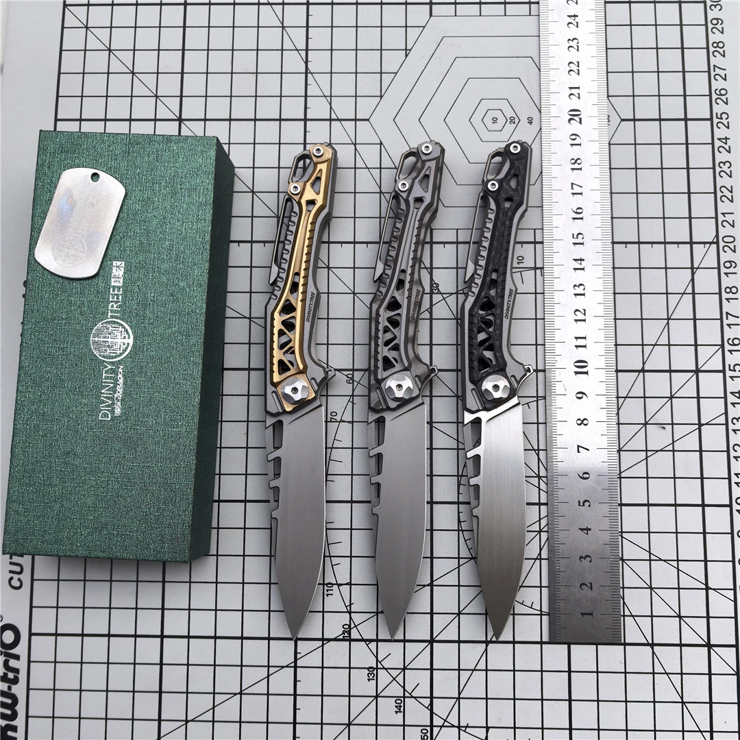 Nimocnives&Fatlong Pocket Folding Knife M390 Steel Blade Titanium Alloy Handle Outdoor Camping Survival Sharp Hunting Knife EDC