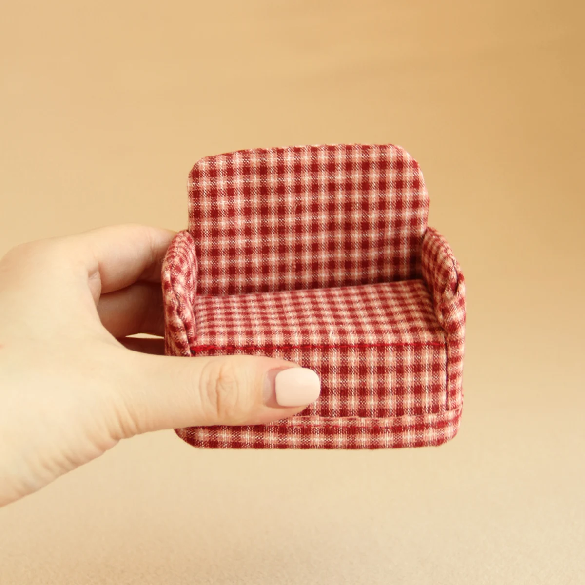 Miniaturmöbel 1:8-1:12 Stoff-Klappsofa geeignet für Mini-Hausdekoration – Detail 4