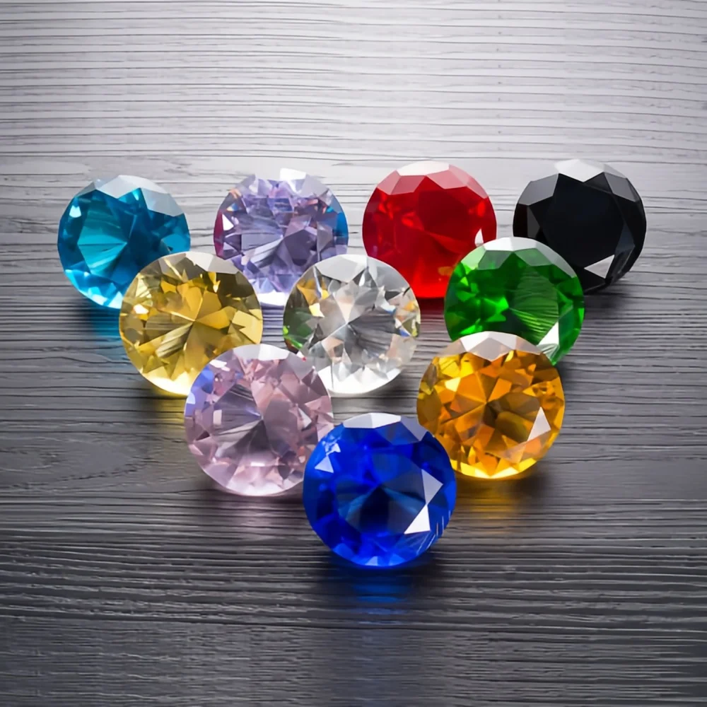 10-Farben-Kristall-Briefbeschwerer in Diamantform, dekorativ geschliffenes Glas, riesiger Edelstein, Hochzeit, Heimdekoration, Weihnachtsgeschenk – Detail 4