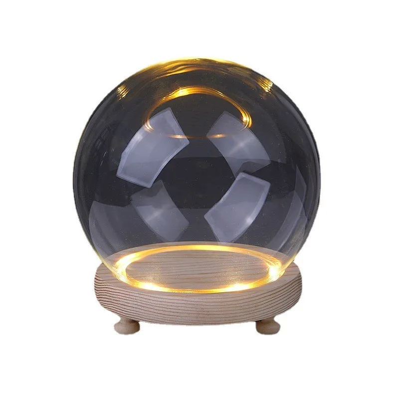 

Eternal flower round spherical glass cover figure blind box building block dust cover colorful flashing luminous n