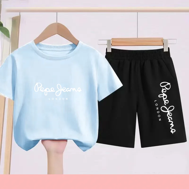 

Children's Sports Set: Thin T-shirt + Shorts Set for Boys and Girls, Quick-drying Fabric T-shirt Set for Children Aged 3 to 13