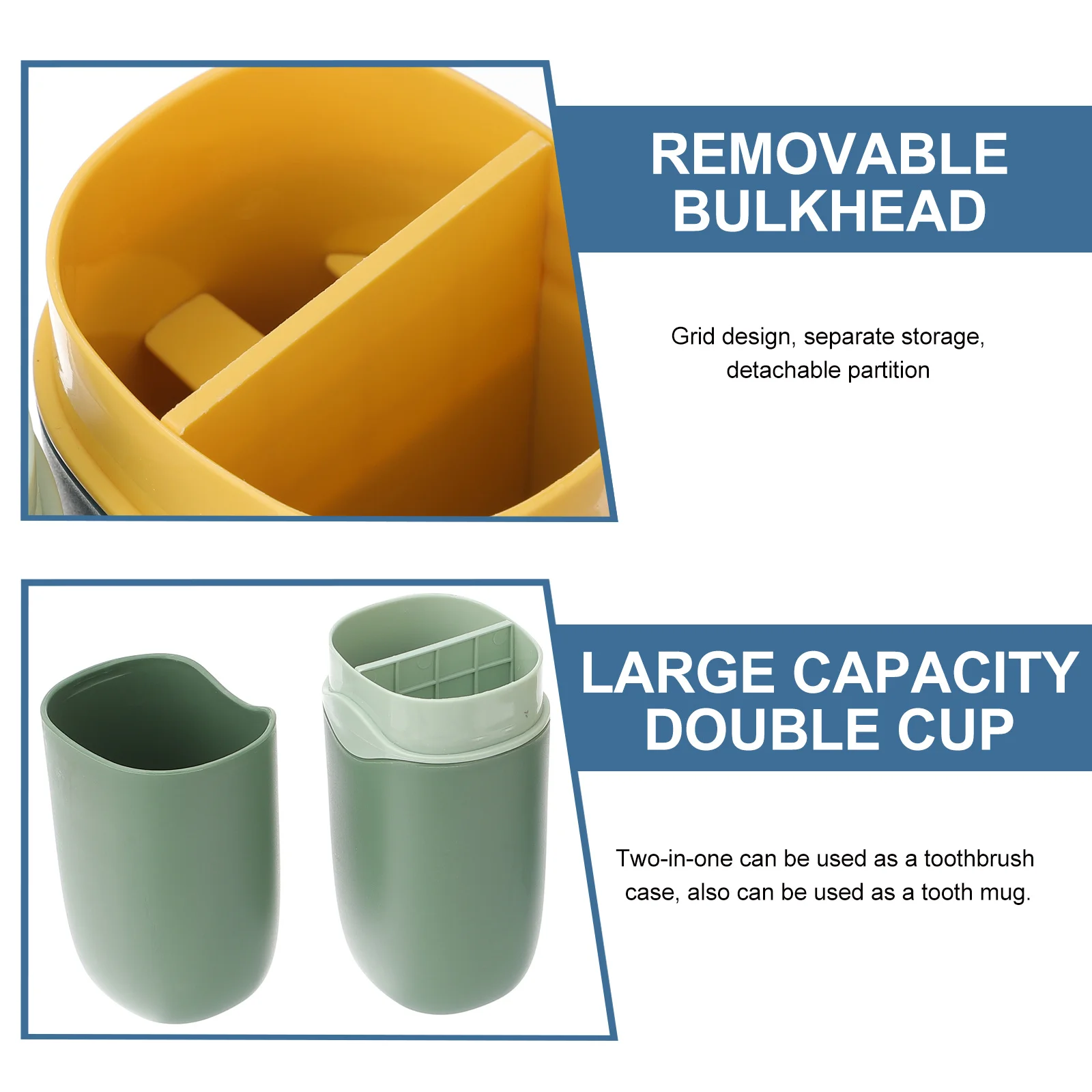 

2pcs Toothbrush Cup Toothpaste Case Portable Travel Organizer Wash Storage Cup Compact Plastic Accessory Green Blue