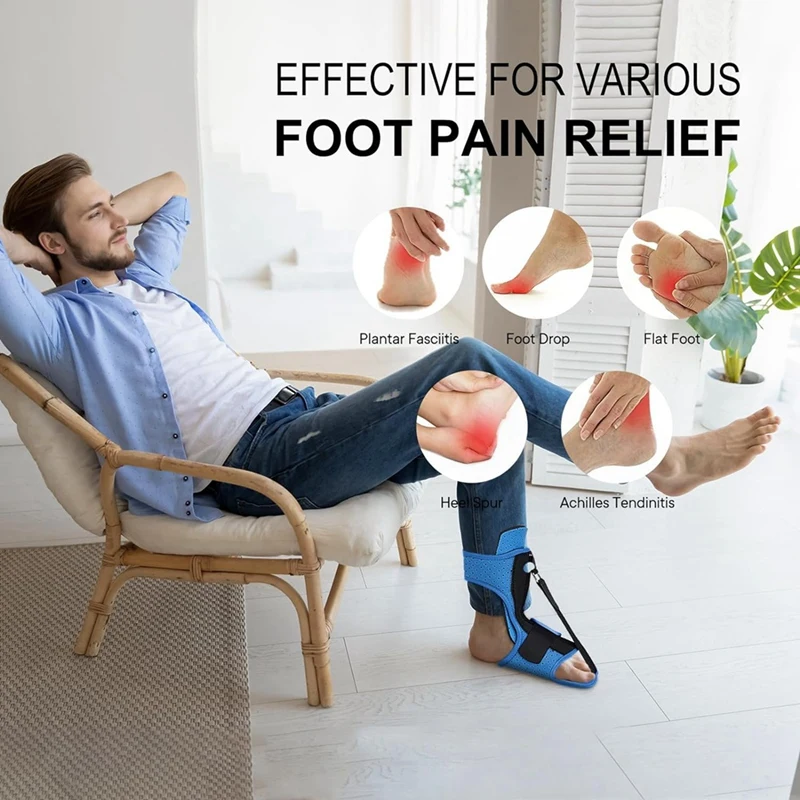 Férula nocturna para fascitis plantar: soporte para fascitis plantar con bola de masaje para aliviar la fascitis plantar