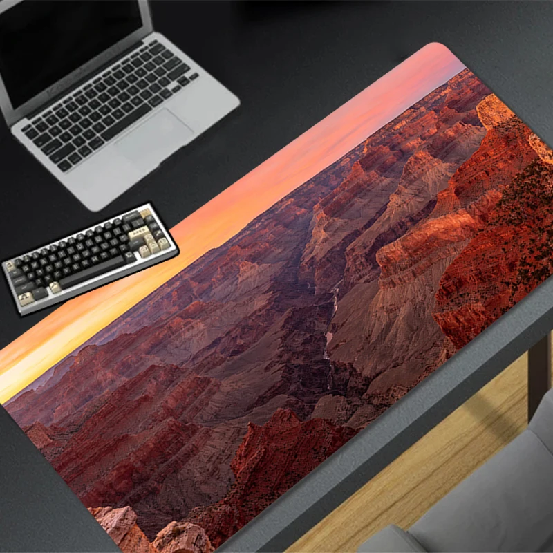 Sunset Mouse Pad Rubber Base Computer Desk Mat Lock Edge Natural Landscape Mouse Mat Gamer Keyboard Pad Gaming Extended MouseMat