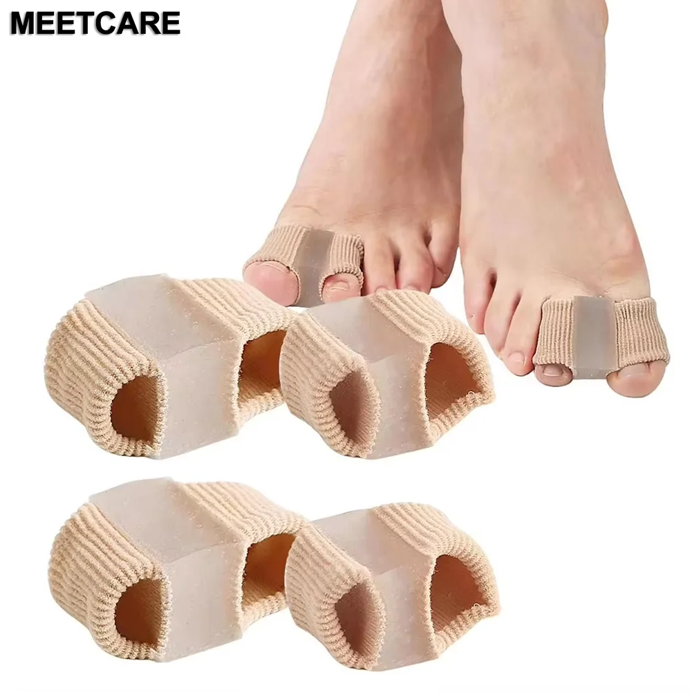 3/6 pçs dedo do pé espalhador separador ortopédico silicone valgus corrector alisador com faixas elásticas correção de polegar
