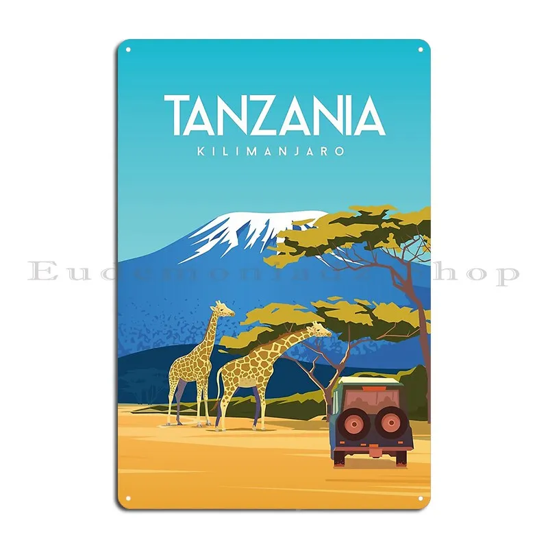 Tanzania Africa Travel Poster Metal Plaque Poster PaintingKitchen Custom Vintage Wall Mural Tin Sign Poster