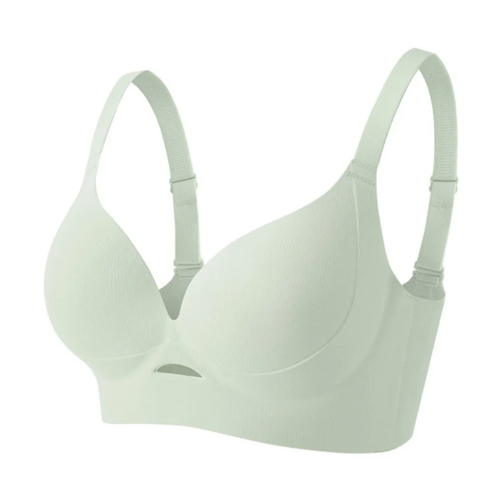 

Solid Color Close-fitting Wireless Deep V Bra Shockproof Anti-sagging Push Up Underwear Lingerie Traceless Seamless Bras Running