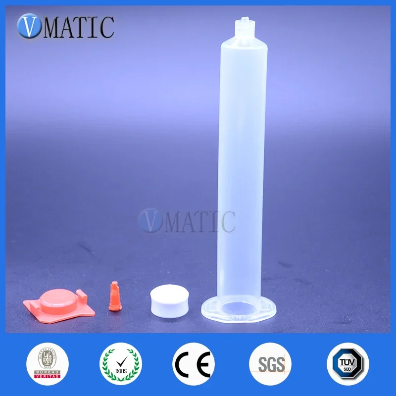 

Free Shipping 280 Sets 55cc/ml Clear Air Pneumatic Syringe Luer Lock Tip Glue Dispensing Barrels With Piston/Stopper/End Cover