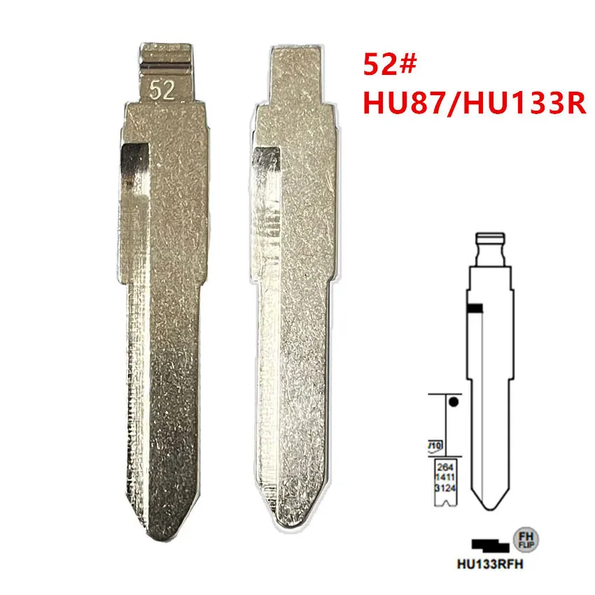 10pcs 52# HU87 HU133R Metal Uncut Blank Flip Remote Key Blade For Suzuki Swift for keydiy KD xhorse VVDI JMD No. 52