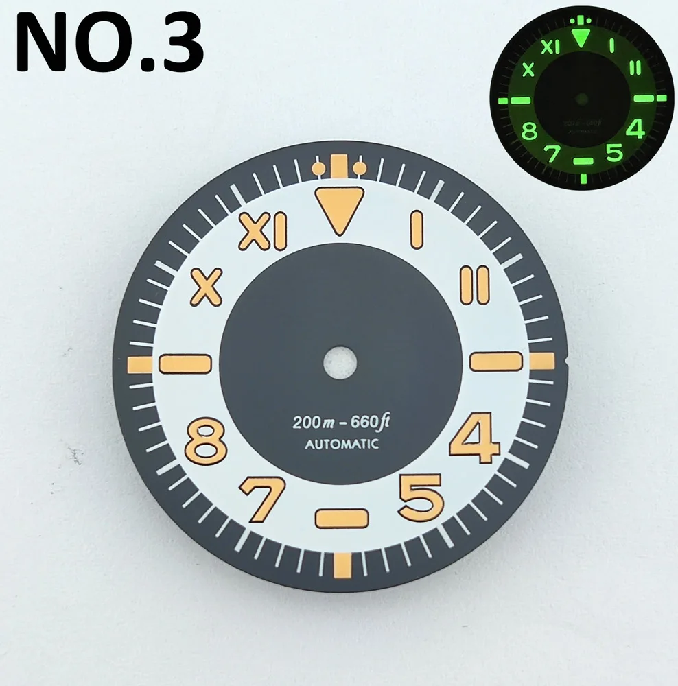 28.5mm dial nh35 dial nh36 dial relógio de alta qualidade dial c3 luminoso adequado para nh35/nh36 movimento relógio acessório logotipo personalizado