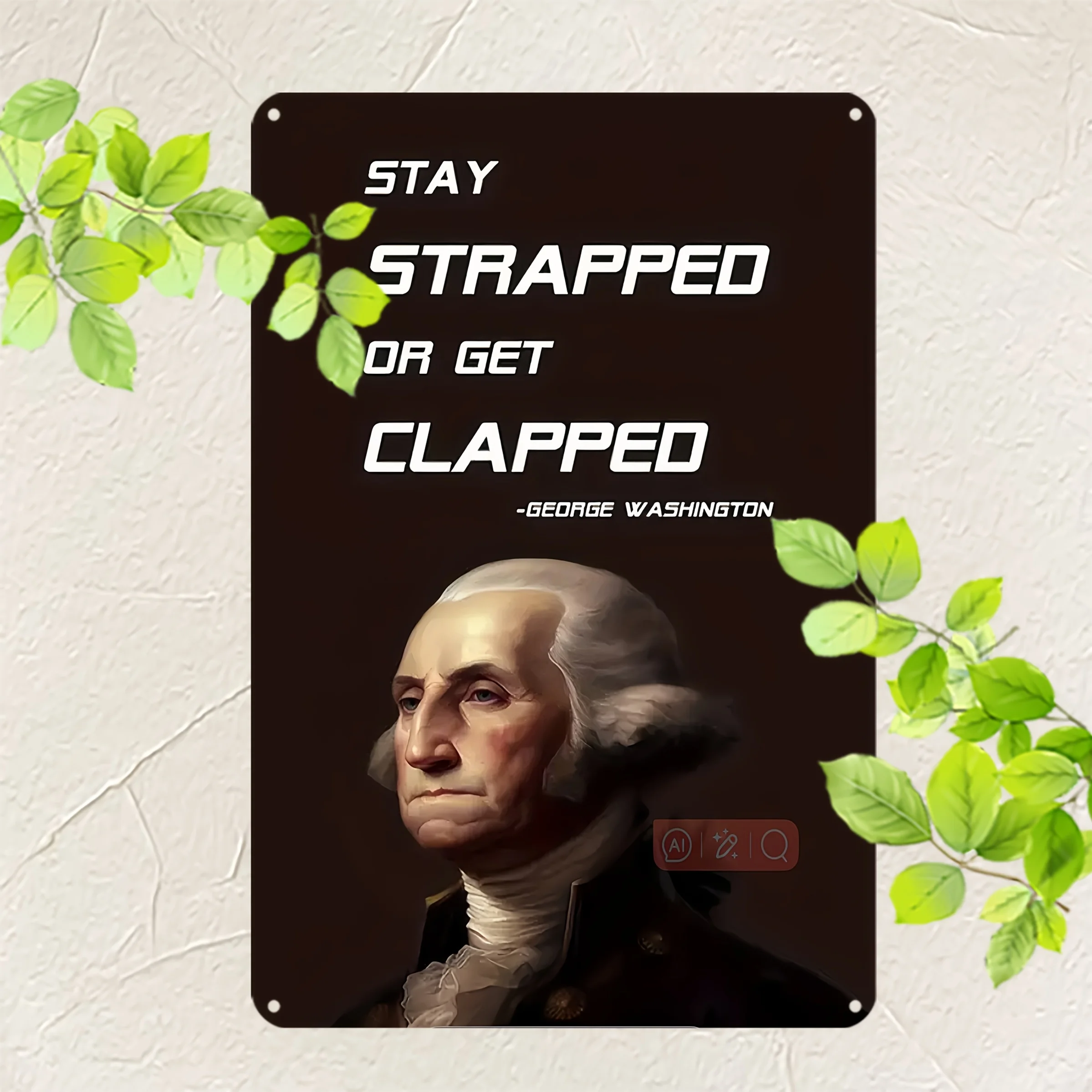 Vintage Aluminum Sign - George Washington Quote Wall Art,  Metal Decorative Plaque, Versatile Home & Room Decor, No Power Neede