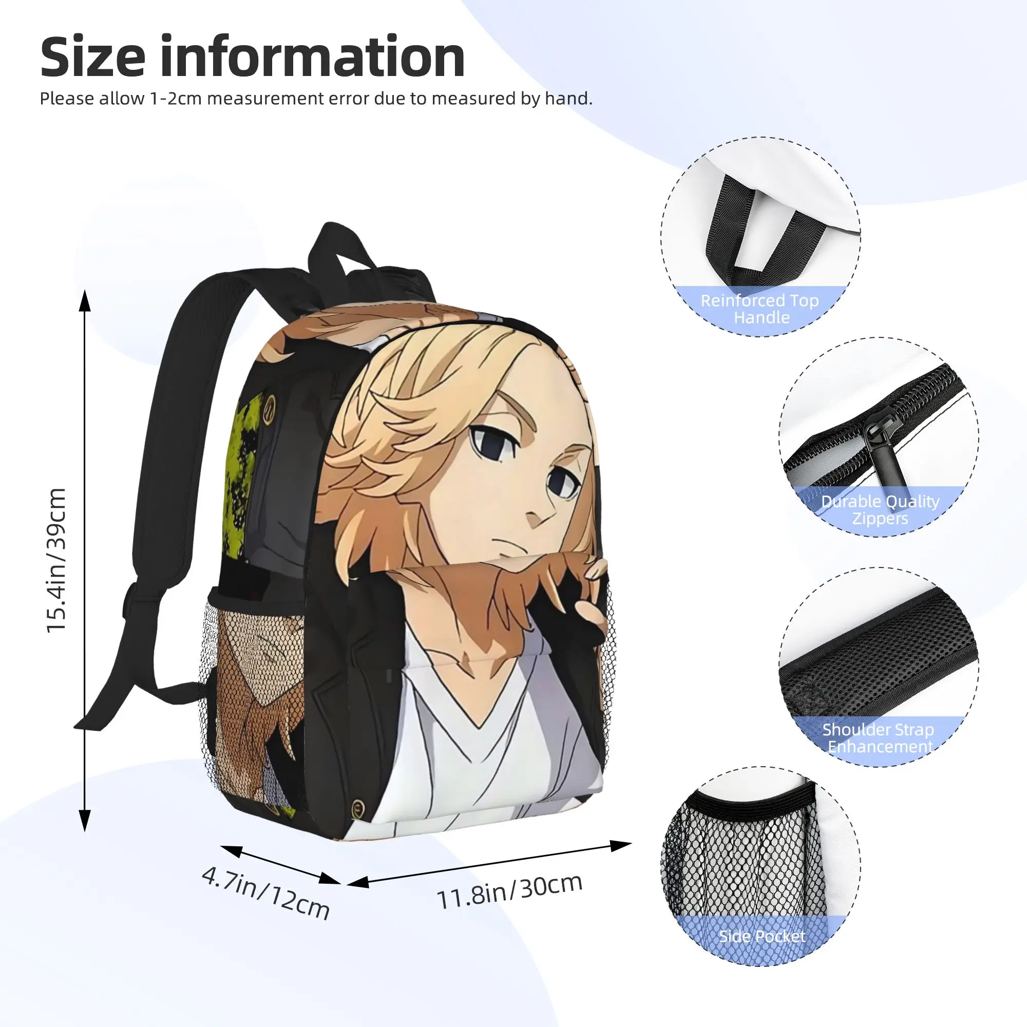 Anime Tokyo Revengers Kazutora Backpack Hot Sale Daypack Large Capacity Boys Girls BookBag Shoulder Bag for Men Women School Bag