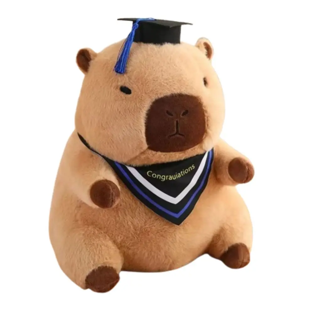 Capivara graduado capivara bonecas de pelúcia simulação pano boneca capibara anime brinquedo fofo macio 30cm/40cm capivara boneca de pelúcia