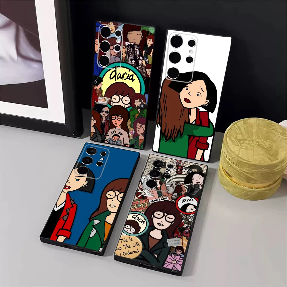 Cartoon D-Daria  Phone Case For Samsung S24,23,22,30,21,10,9,Ultra,Plus,Lite,FE,5G Black Soft Case