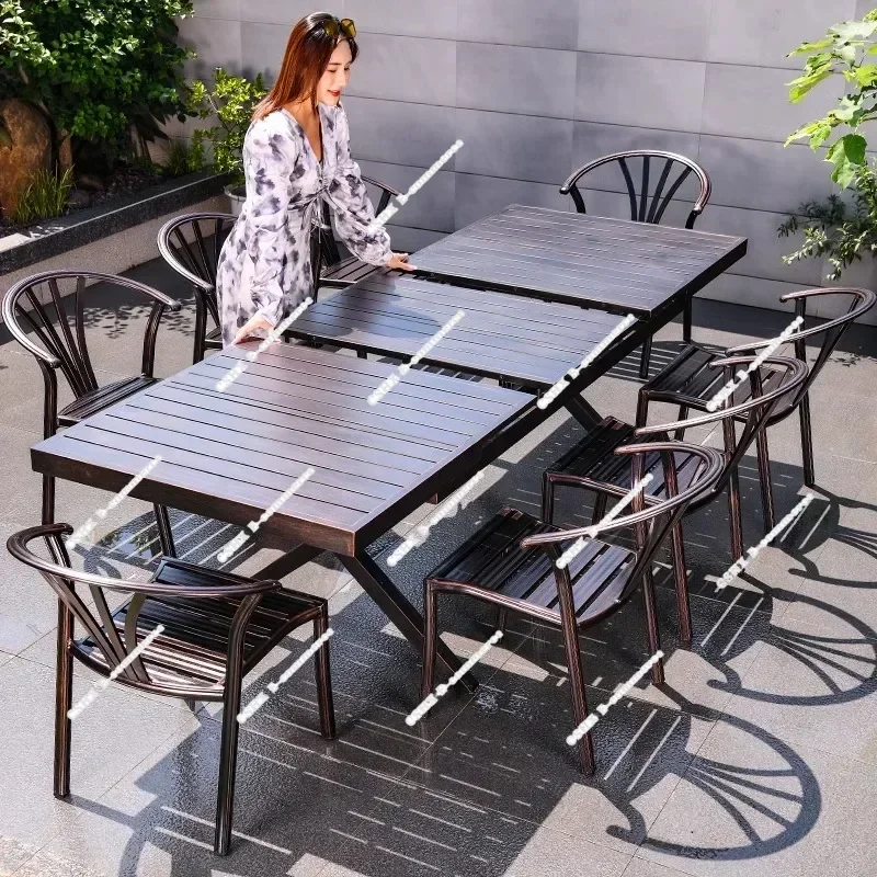 Outdoor tables and chairs garden open-air roof terrace outside leisure cast aluminum balcony courtyard aluminum alloy te