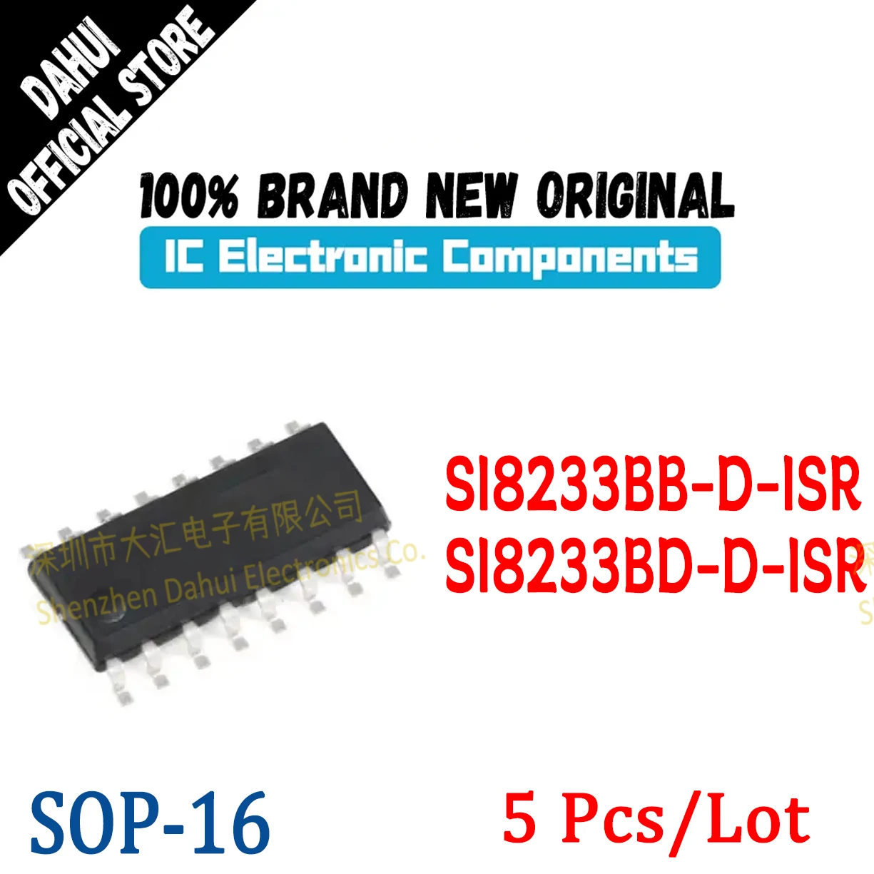 

5Pcs SI8233BB-D-ISR SI8233BD-D-ISR SI8233BD-D SI8233BD SI8233BB IC Chip SOP-16 Patch Isolated Grid Driver Chip Quality Brand New