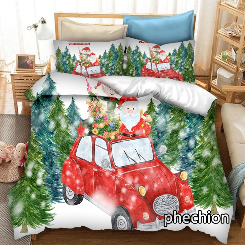 phechion Merry Christmas 3D Print Bedding Set Duvet Covers Pillowcases One Piece Comforter Bedding Sets Bedclothes Bed K318