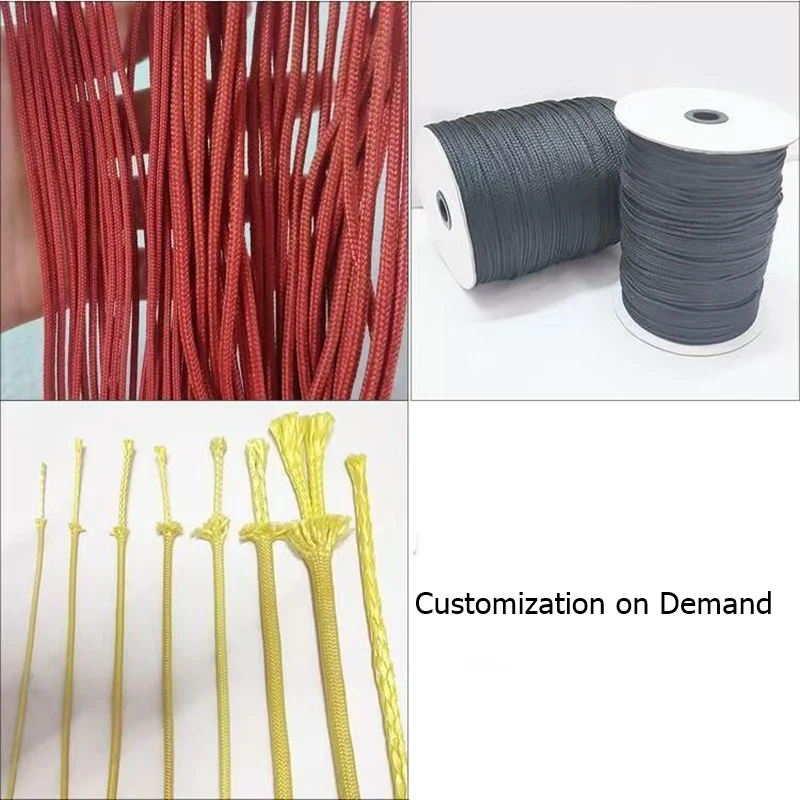 Red black Kevlar rope wear-resistant braided 2mm diy aramid fire-proof rope high temperature resistance 560 degrees aramid cords
