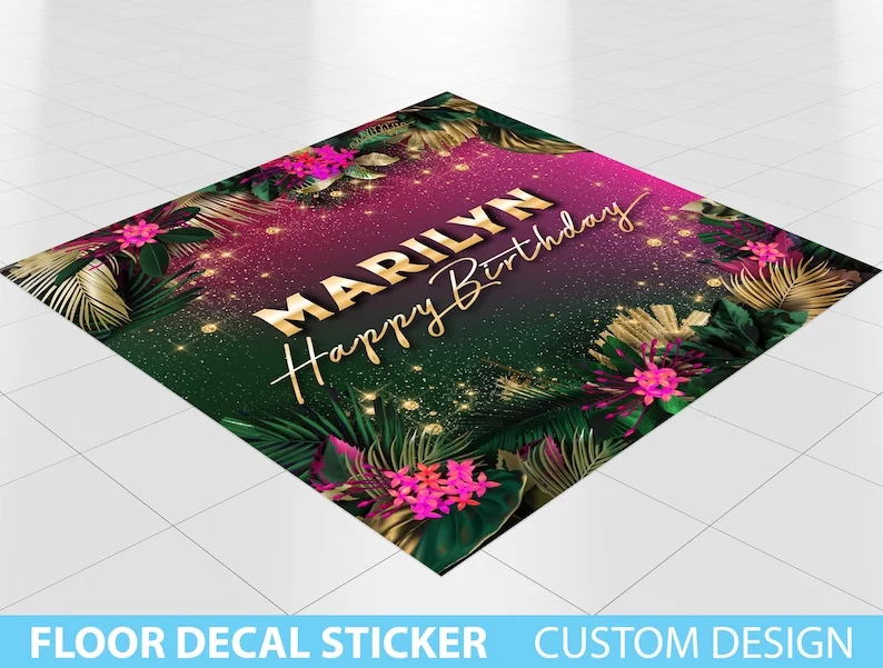 

Custom Floor Decal sticker, Removable Sticker, Vinyl Floor Banner, Adhesive Floor Banner Sticker Decal Removable, sign floral fl